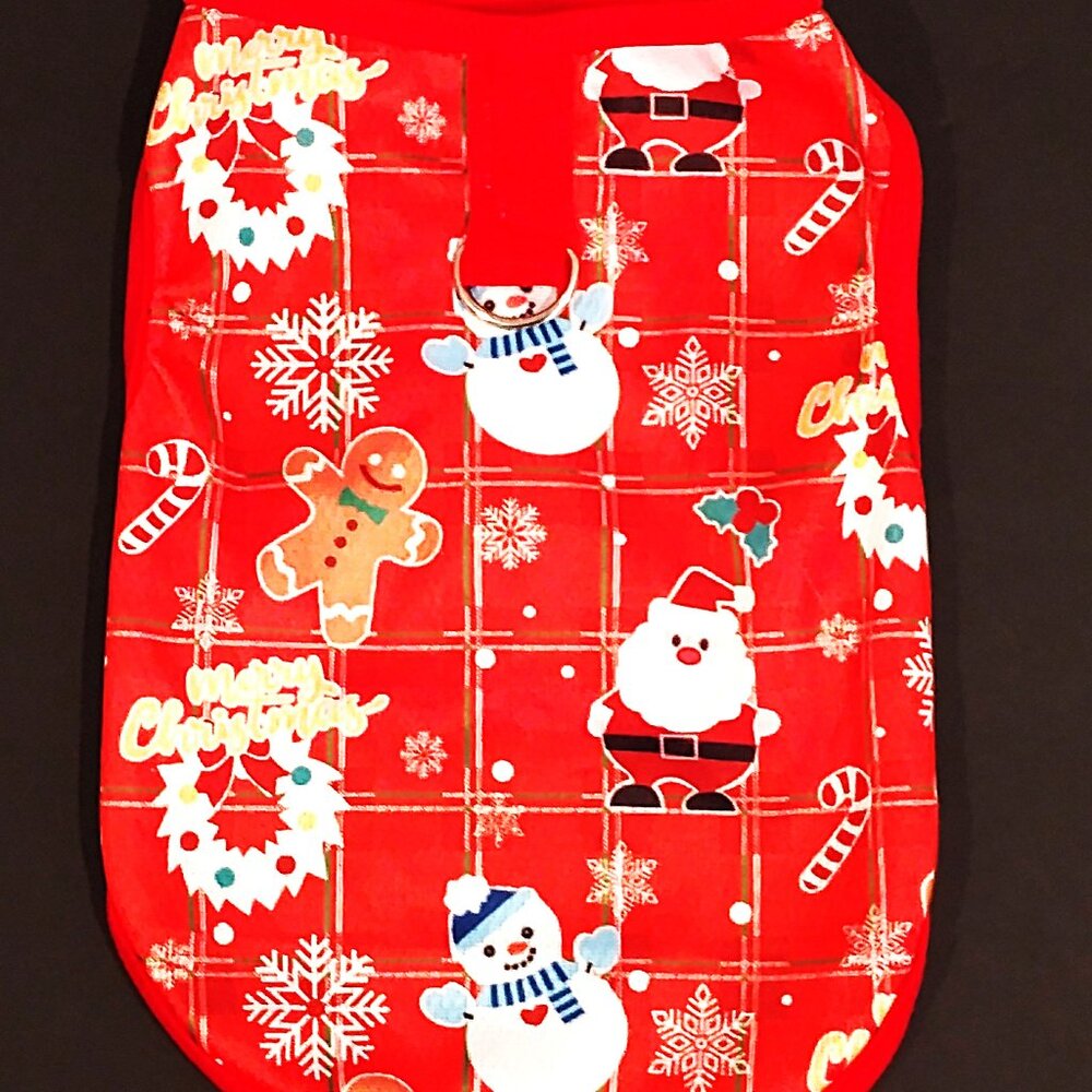 Christmas Holiday Theme Dog Shirt, Red Size Small